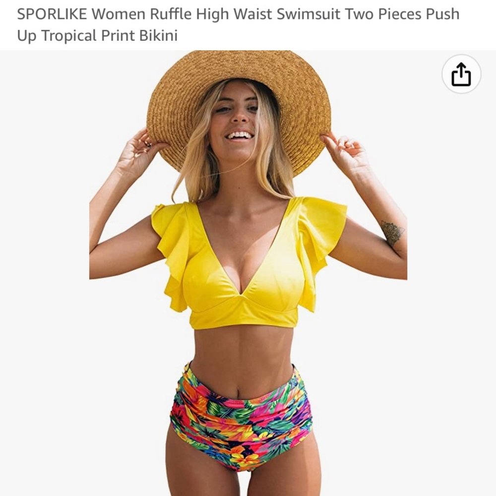 Sporlike high-waist two piece.